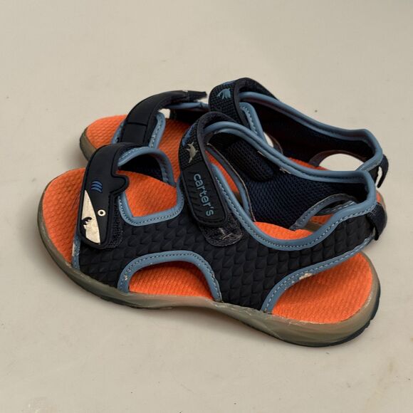 Carter’s Toddler Boys’ Shark Light-Up Sandals Size 12 Blue Summer Shoes - Picture 6 of 11